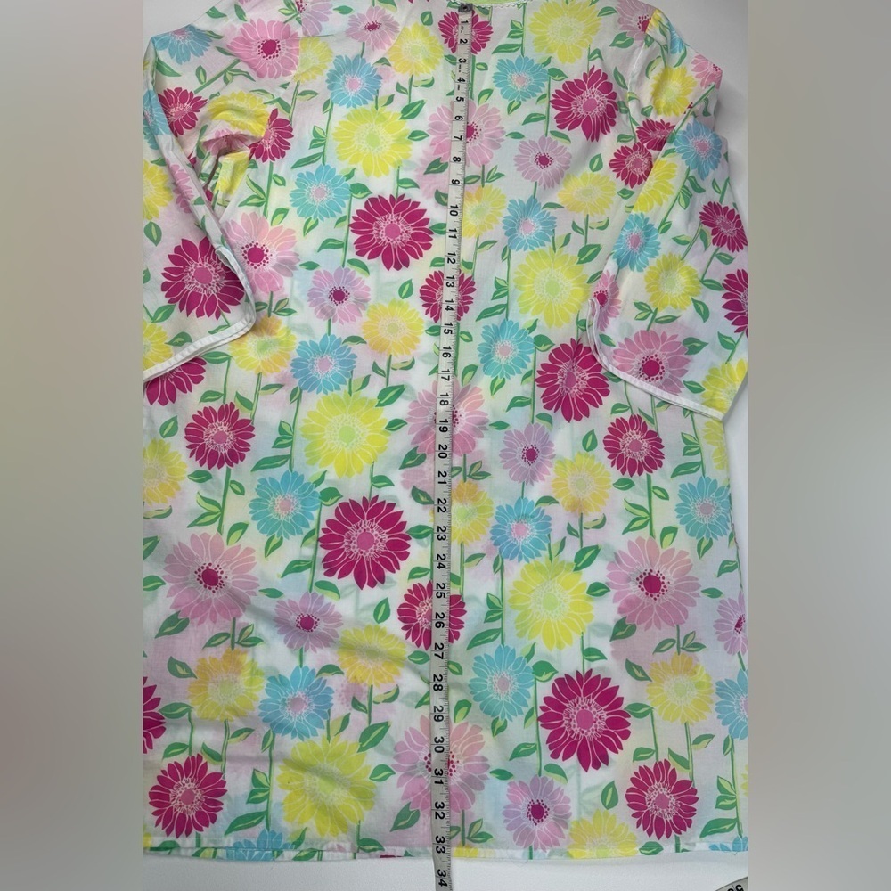 Lilly Pulitzer Natalie 100% Cotton Split Neck Floral Swim Coverup Size Large - Picture 9 of 10